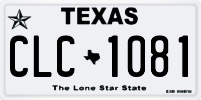 TX license plate CLC1081