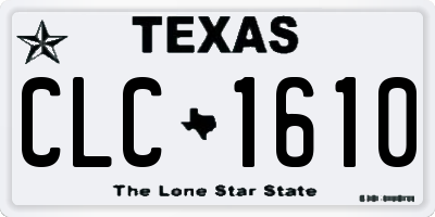 TX license plate CLC1610