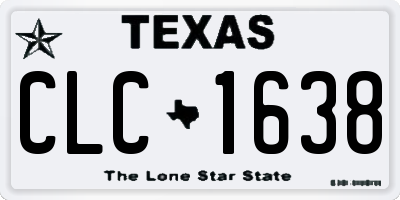 TX license plate CLC1638