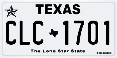TX license plate CLC1701