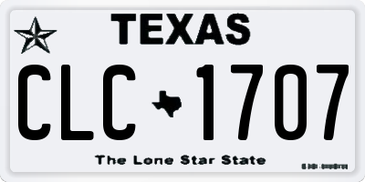 TX license plate CLC1707