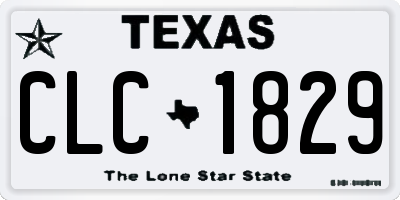 TX license plate CLC1829