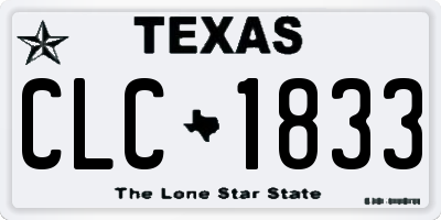 TX license plate CLC1833