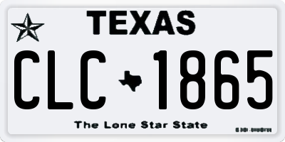 TX license plate CLC1865