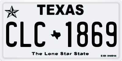 TX license plate CLC1869