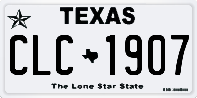 TX license plate CLC1907