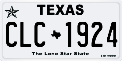 TX license plate CLC1924