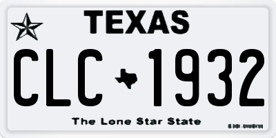 TX license plate CLC1932