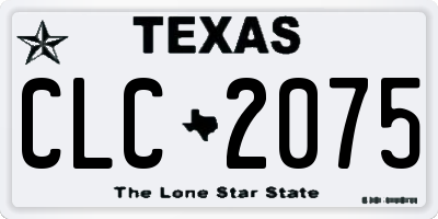 TX license plate CLC2075