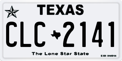 TX license plate CLC2141
