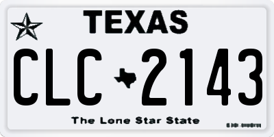 TX license plate CLC2143