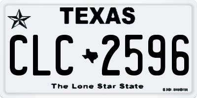 TX license plate CLC2596