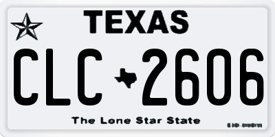 TX license plate CLC2606