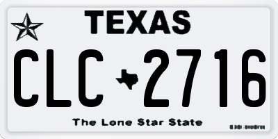TX license plate CLC2716