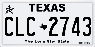 TX license plate CLC2743