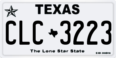 TX license plate CLC3223