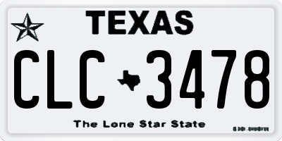 TX license plate CLC3478