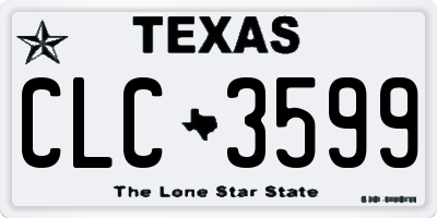 TX license plate CLC3599
