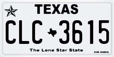 TX license plate CLC3615