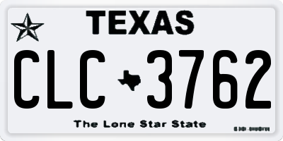 TX license plate CLC3762