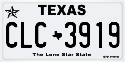 TX license plate CLC3919