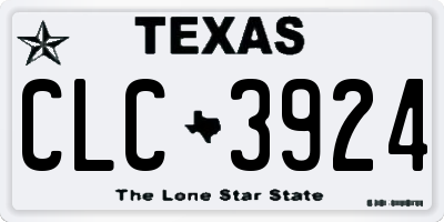 TX license plate CLC3924