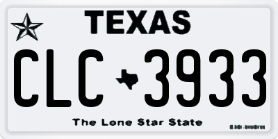 TX license plate CLC3933