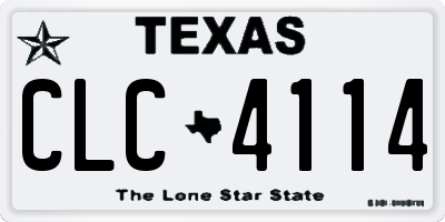 TX license plate CLC4114