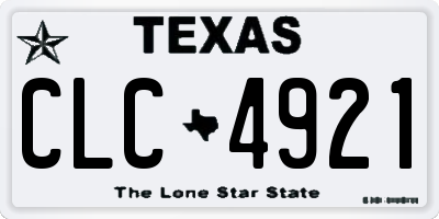 TX license plate CLC4921