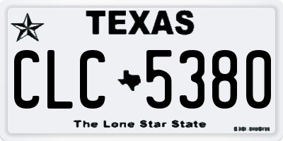 TX license plate CLC5380