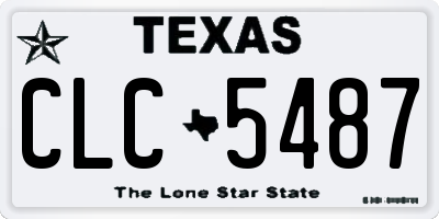 TX license plate CLC5487
