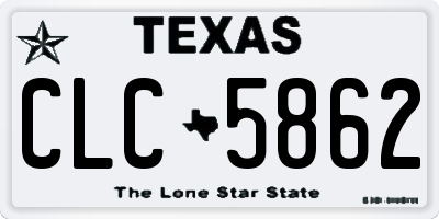 TX license plate CLC5862