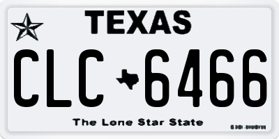 TX license plate CLC6466