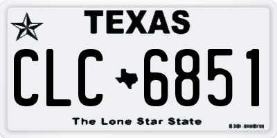 TX license plate CLC6851