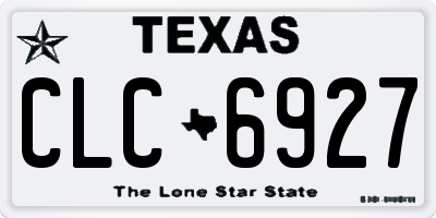 TX license plate CLC6927