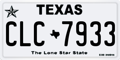 TX license plate CLC7933