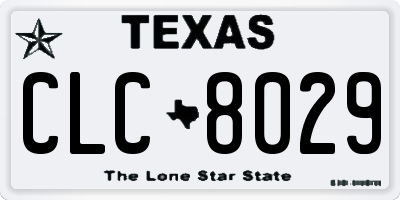 TX license plate CLC8029