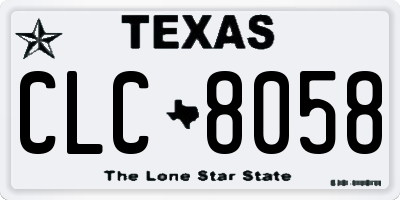 TX license plate CLC8058