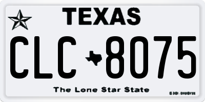 TX license plate CLC8075
