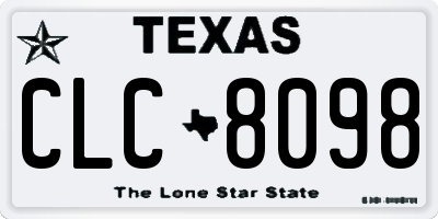 TX license plate CLC8098