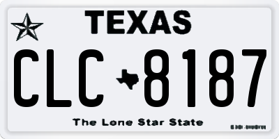 TX license plate CLC8187
