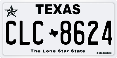 TX license plate CLC8624