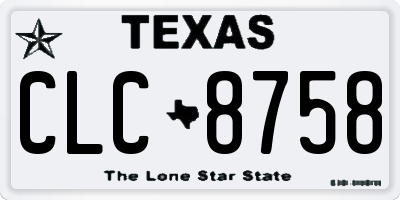TX license plate CLC8758