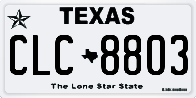 TX license plate CLC8803