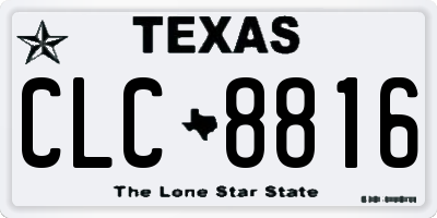 TX license plate CLC8816