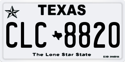 TX license plate CLC8820