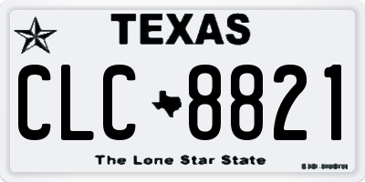 TX license plate CLC8821