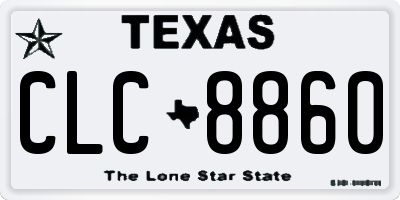 TX license plate CLC8860