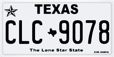 TX license plate CLC9078
