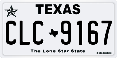 TX license plate CLC9167